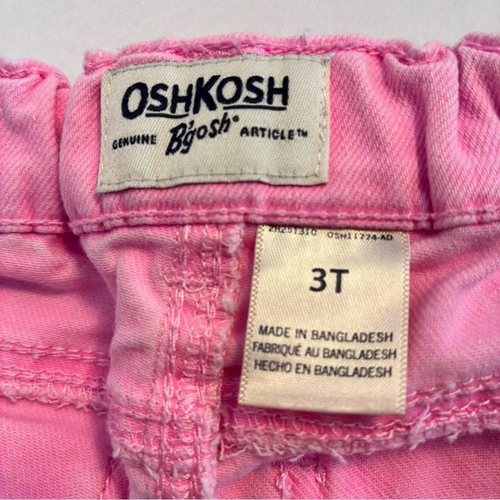 OshKosh B'gosh Toddler Girl's Shorts Pink Denim & Lemon Print Sun Short Size 3T